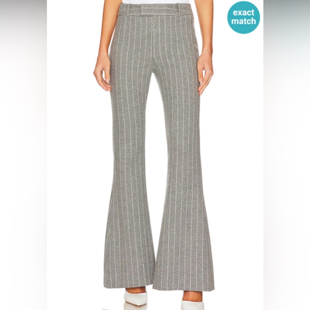 Smythe 75% Wool Gray Striped Flare Pants